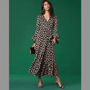 DVF Henlow Birch Ruffle Sleeve Wrap Dress